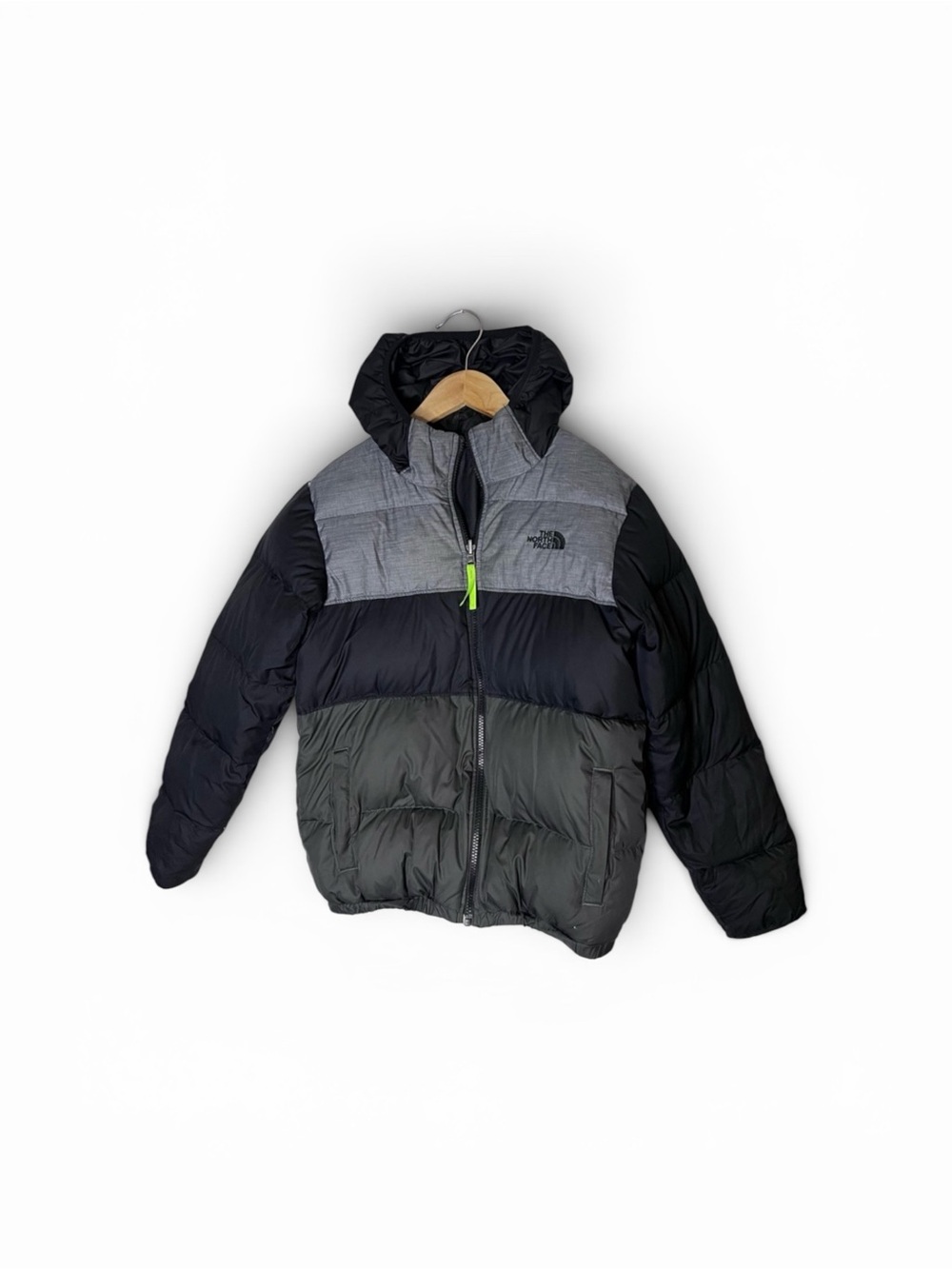 The North Face hooded down Reversible puffer jacket 550-fill down Large 14/16